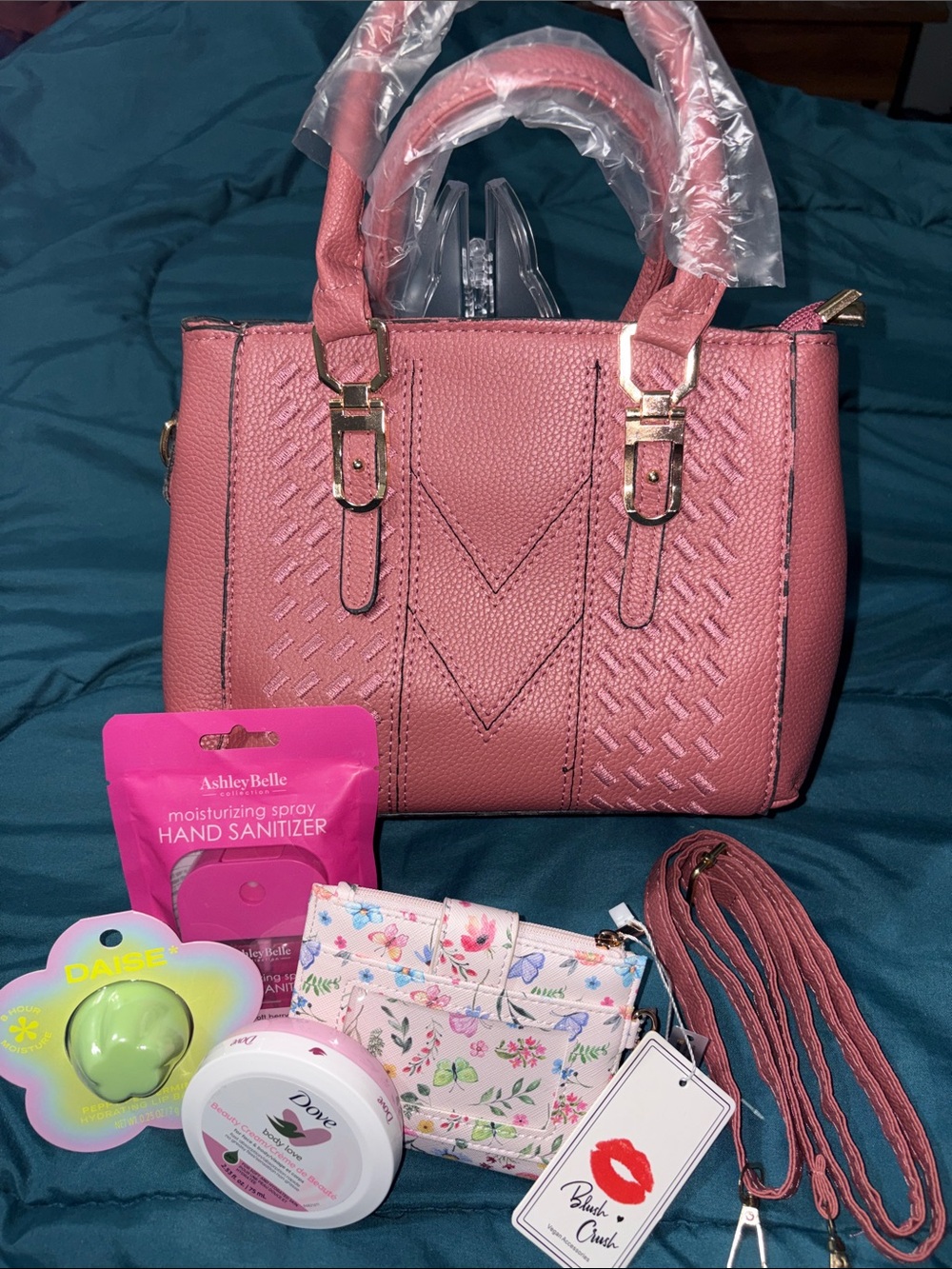 Mini bag bundle w/Wallet - Mauve w/ extras **
